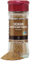 Soeos Sichuan Peppercorn Powder bottle shows bold aroma for stir-fries.