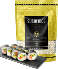 Soeos Sushi Rice bag on kitchen counter, ideal for authentic sushi at home