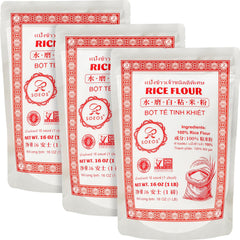 Soeos Thai Rice Flour packaging, convenient 3-pack for gluten-free baking