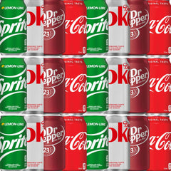 Soft Drink Assortment: 4 flavors in 12oz cans for parties and office refreshment.