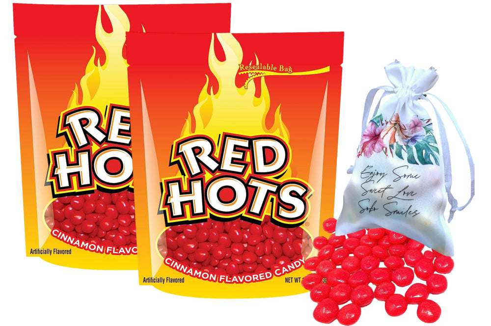 Soko Smiles Original Red Hots cinnamon candy with pocket bag for easy sharing and storage