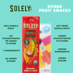 SOLELY texture close-up reveals chewy fruit leather with bright color