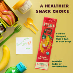 SOLELY vegan non-GMO jerky label, clear ingredients and ethical sourcing.