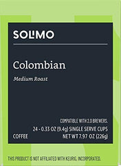 Solimo pods ready in a Keurig brewer for quick, convenient coffee.