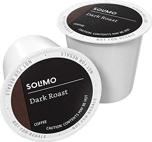 Solimo dark roast coffee pods pack—bold flavor for busy mornings.