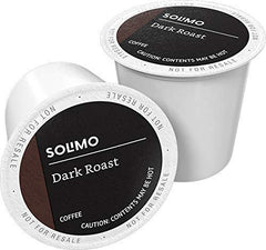 Solimo dark roast coffee pods pack—bold flavor for busy mornings.