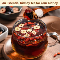 Solisleaf Kidney Tea goji and mulberries blend close-up with bright aroma.