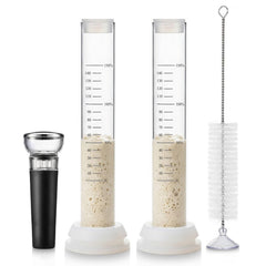 Solrify sourdough aliquot jar with 0–150% scale enables precise timing.