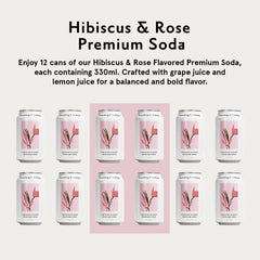 Something & Nothing hibiscus-rose sparkling water pack of twelve cans, eco-friendly packaging.