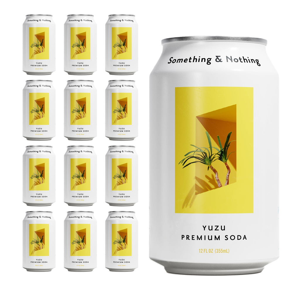 Something & Nothing Yuzu sparkling water can – crisp, balanced citrus refreshment.