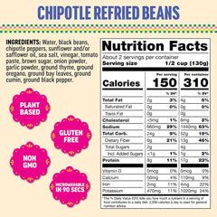 SOMOS Chipotle Refried Black Beans in a serving bowl for quick weeknight meals.