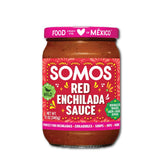 SOMOS red enchilada sauce jar ready to elevate tacos with rich, family-friendly flavor