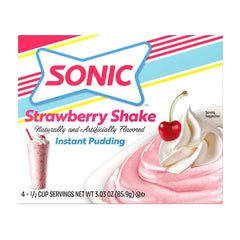 Sonic The Hedgehog strawberry pudding close-up texture and color