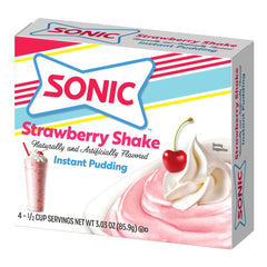 Serving suggestion with spoon and cup of Sonic pudding