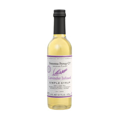 Sonoma Syrup Co Lavender Infused Simple Syrup bottle enhances coffee, cocktails, and desserts.