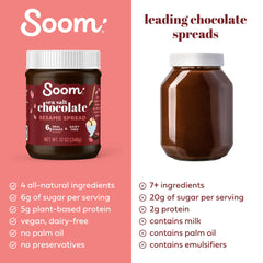 Soom spread drizzled atop dessert bowl for silky caramel notes.