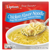 SOUP SECRETS Lipton Chicken Noodle Soup box—quick, convenient meals in minutes.