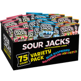 Sour Jacks 75ct snack box front view, ideal for parties and sharing.