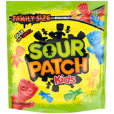 Sour Patch Kids family-size bag on display for quick snacking