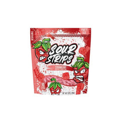 SOUR STRIPS strawberry chewy candy used as a fruity topping for cupcakes and sundaes.