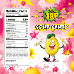 SourZap pink lemonade gummy close-up highlighting fruity flavor