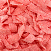 SourZap Sour Belts 8-ounce bag close-up showing pink lemonade flavor for snacking