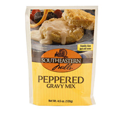 Southeastern Mills Old-Fashioned Peppered Gravy Mix pack for quick meals.