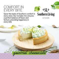 Southern Living Key Lime Cheesecake slice ready to serve