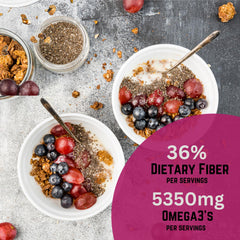 Sownandgrown chia seeds in a bowl for chia pudding.