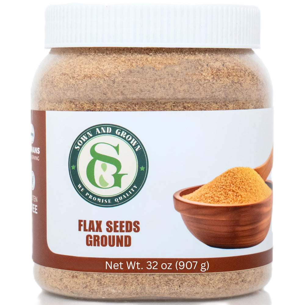 Sown and Grown ground flaxseed bag for pantry storage and freshness