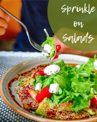 Sownandgrown white sesame seeds sprinkled on salad elevate texture and flavor
