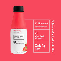 Soylent ready-to-drink packs lined up for on-the-go meals.