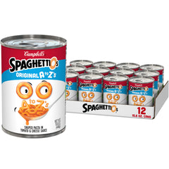 SpaghettiOs Original alphabet pasta in a can for playful, kid-friendly meals.