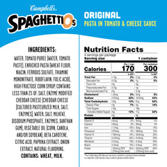 SpaghettiOs original with neat o-shaped pasta close-up in sauce.