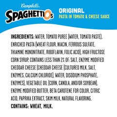 SpaghettiOs Original tomato-cheese sauce bowl close-up, comforting lunch idea