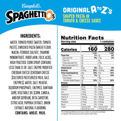 SpaghettiOs Original tomato cheese sauce can for quick family meals.