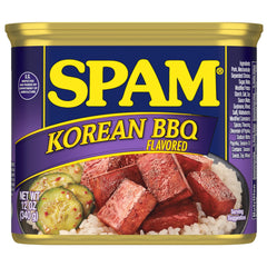 SPAM Korean BBQ Flavored can front, a convenient pantry staple for quick meals.