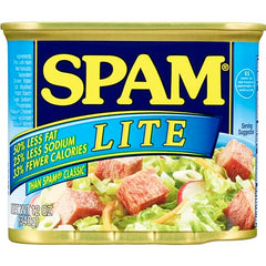 SPAM Lite slices on a burger ready to serve