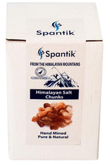 Spantik Himalayan salt chunks decorative ambience image emphasizes warm pink glow and rustic texture