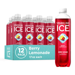 Sparkling Ice Berry Lemonade bottle showing bold flavor and zero sugar