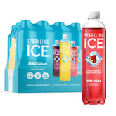 Sparkling Ice Blue Variety Pack bottle front shows vibrant flavor options and brand identity