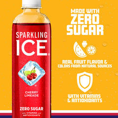 Chilled Sparkling Ice Cherry Limeade in a glass for a quick pick-me-up