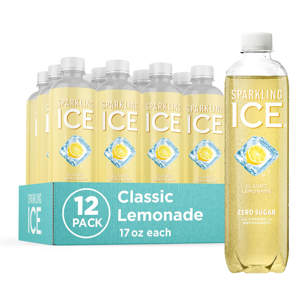 Sparkling Ice Classic Lemonade bottle, zero sugar and five calories per bottle.