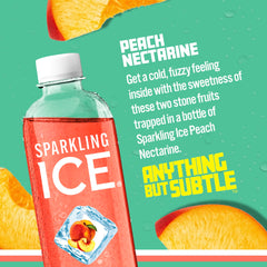Sparkling Ice Peach Nectarine nutrition label notes vitamins and natural colors