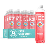 Sparkling Ice Pink Grapefruit bottle front view showing zero sugar and vibrant flavor