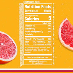 Sparkling Ice Pink Grapefruit bottle label close-up emphasizing natural color sources