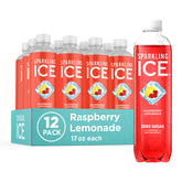 Sparkling Ice Raspberry Lemonade bottle front, zero sugar and bold flavor highlighted