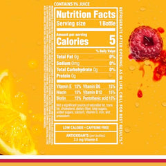Sparkling Ice Raspberry Lemonade bottle side view, showing low calorie appeal