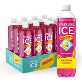 Sparkling Ice STARBURST Fruit Punch bottle front with zero sugar refreshment.