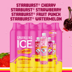 Sparkling Ice STARBURST fruit punch bottle delivers bold flavor with five calories.